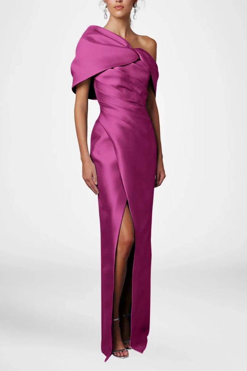 Elegant Sheath Column Half Sleeves Floor Length Mother of the Bride Dress