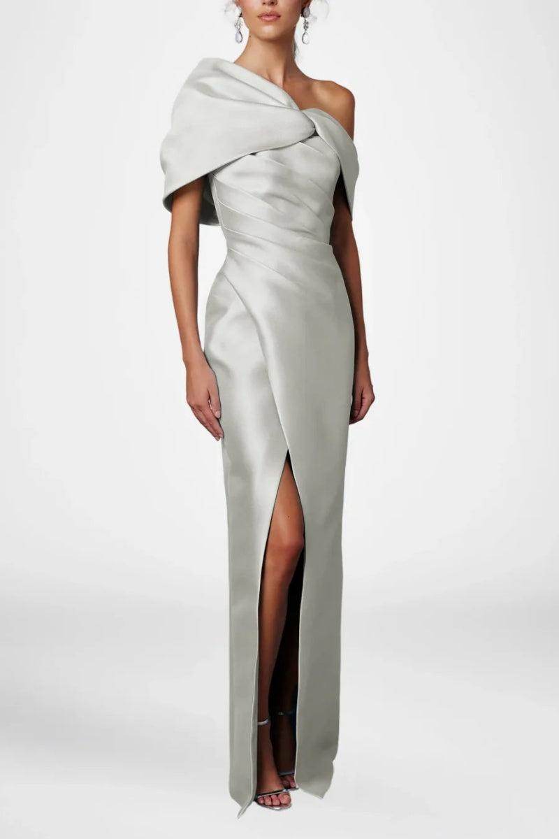 Elegant Sheath Column Half Sleeves Floor Length Mother of the Bride Dress
