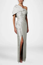 Elegant Sheath Column Half Sleeves Floor Length Mother of the Bride Dress