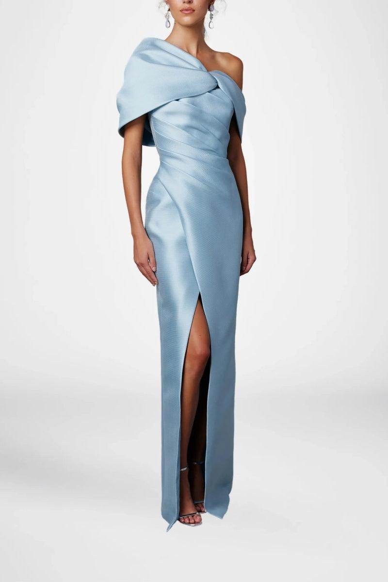 Elegant Sheath Column Half Sleeves Floor Length Mother of the Bride Dress