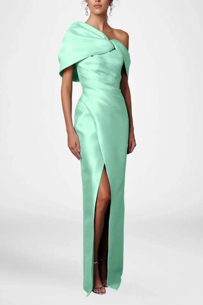 Elegant Sheath Column Half Sleeves Floor Length Mother of the Bride Dress