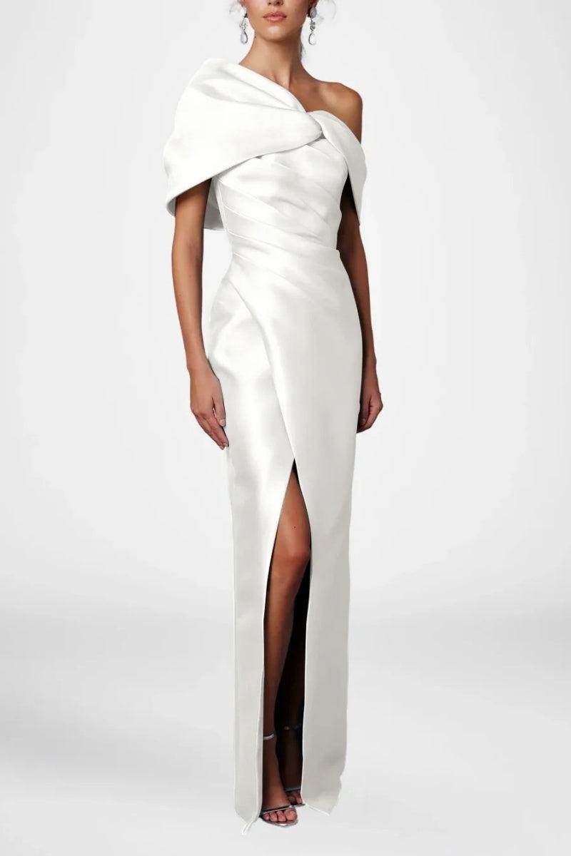 Elegant Sheath Column Half Sleeves Floor Length Mother of the Bride Dress