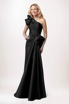 Elegant Sheath Column Maxi Satin Mother of the Bride Dress