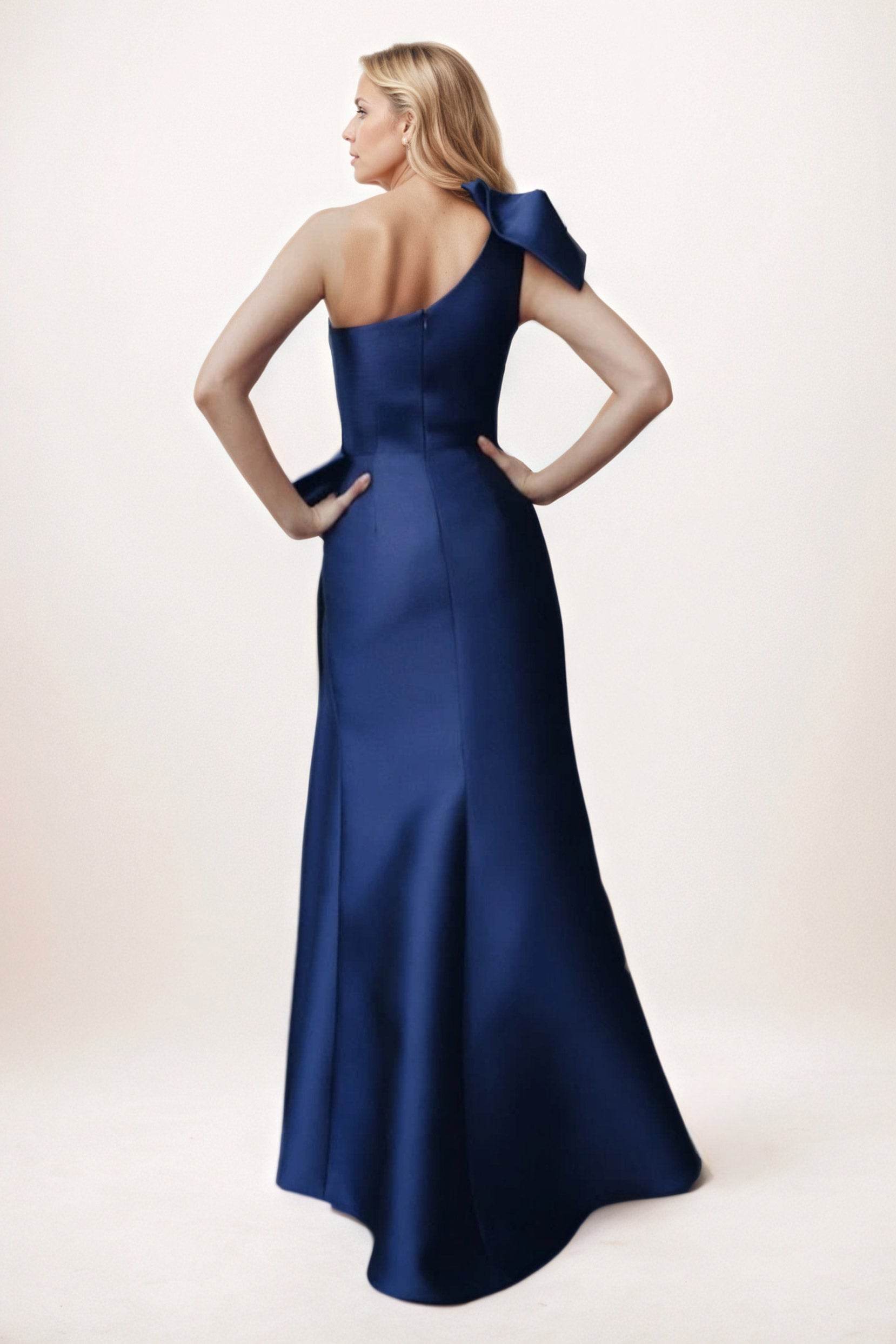 Elegant Sheath Column Maxi Satin Mother of the Bride Dress