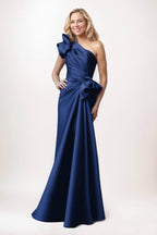 Elegant Sheath Column Maxi Satin Mother of the Bride Dress