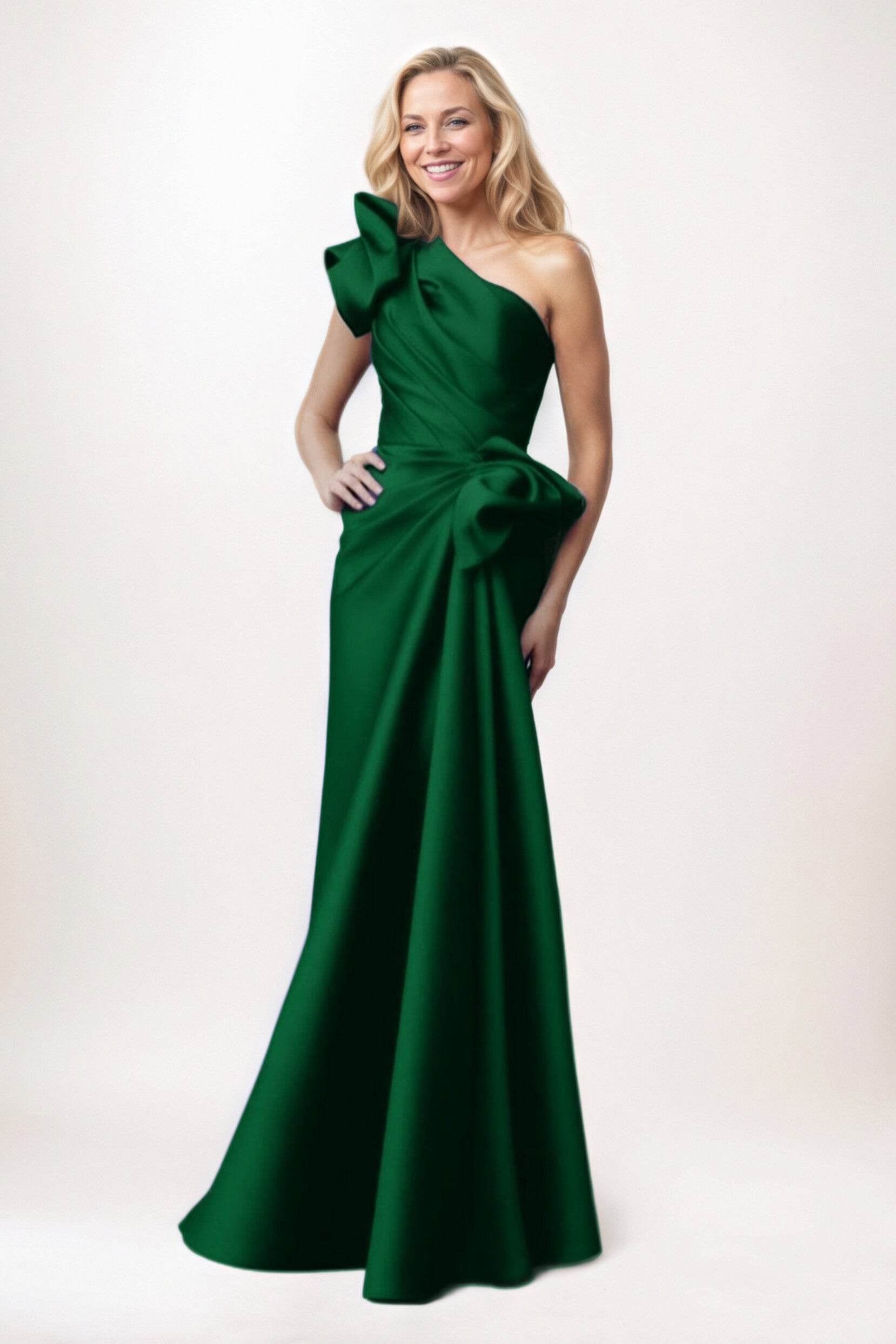 Elegant Sheath Column Maxi Satin Mother of the Bride Dress