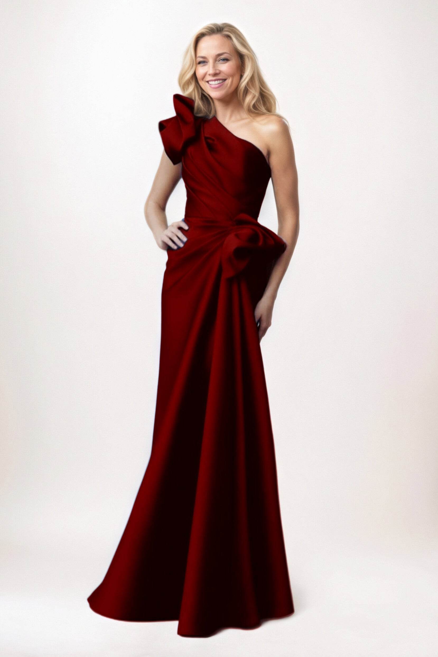 Elegant Sheath Column Maxi Satin Mother of the Bride Dress