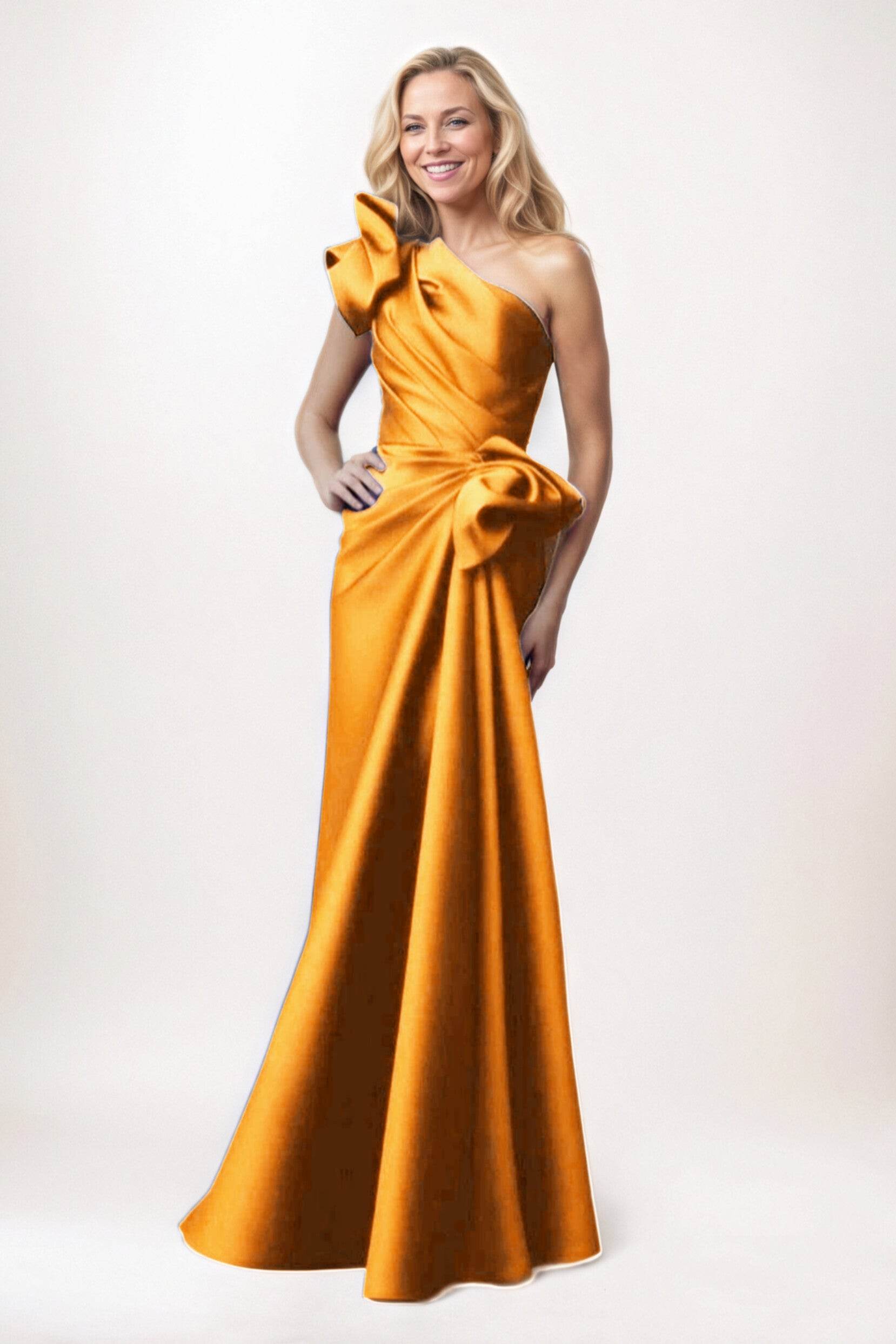 Elegant Sheath Column Maxi Satin Mother of the Bride Dress