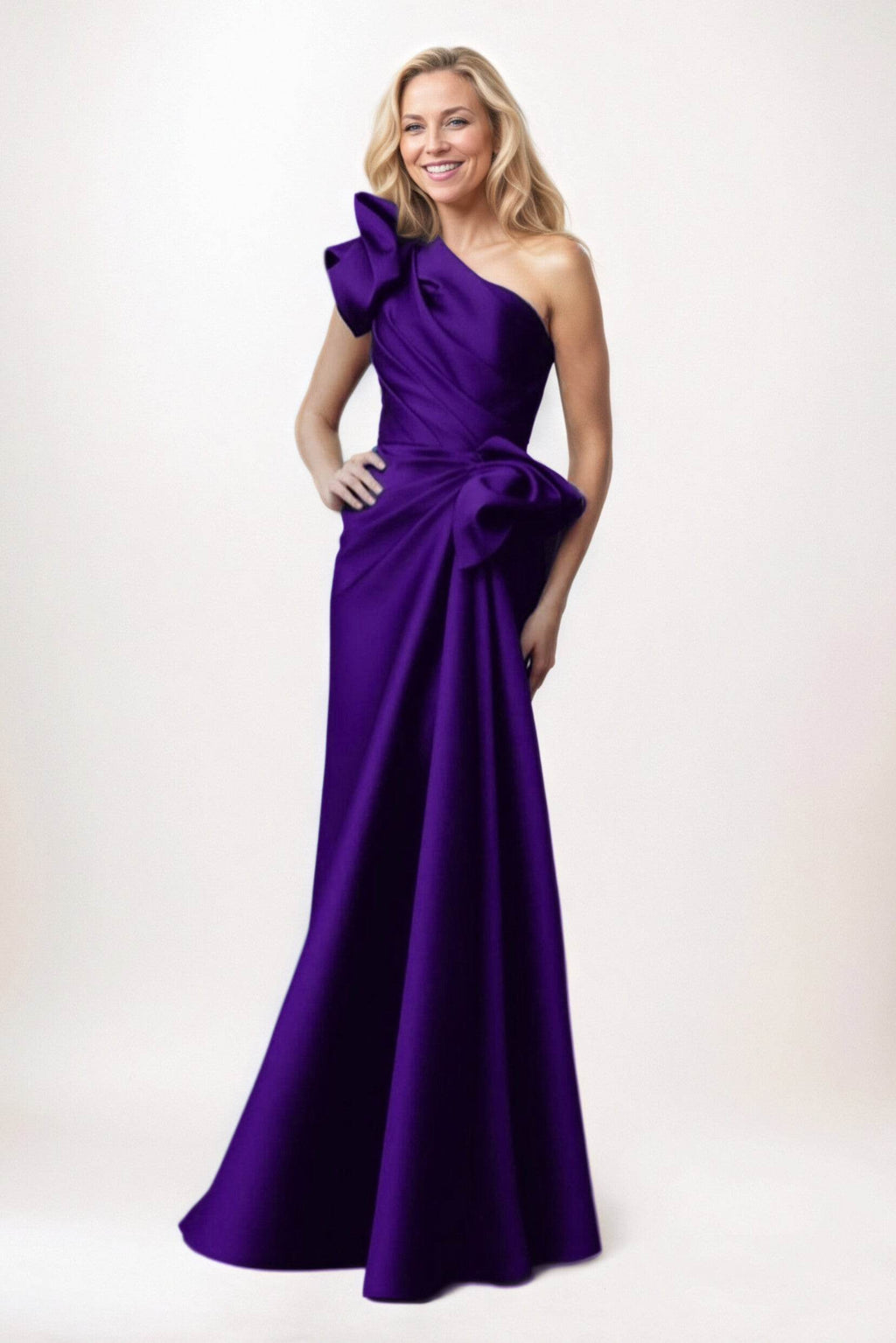Elegant Sheath Column Maxi Satin Mother of the Bride Dress