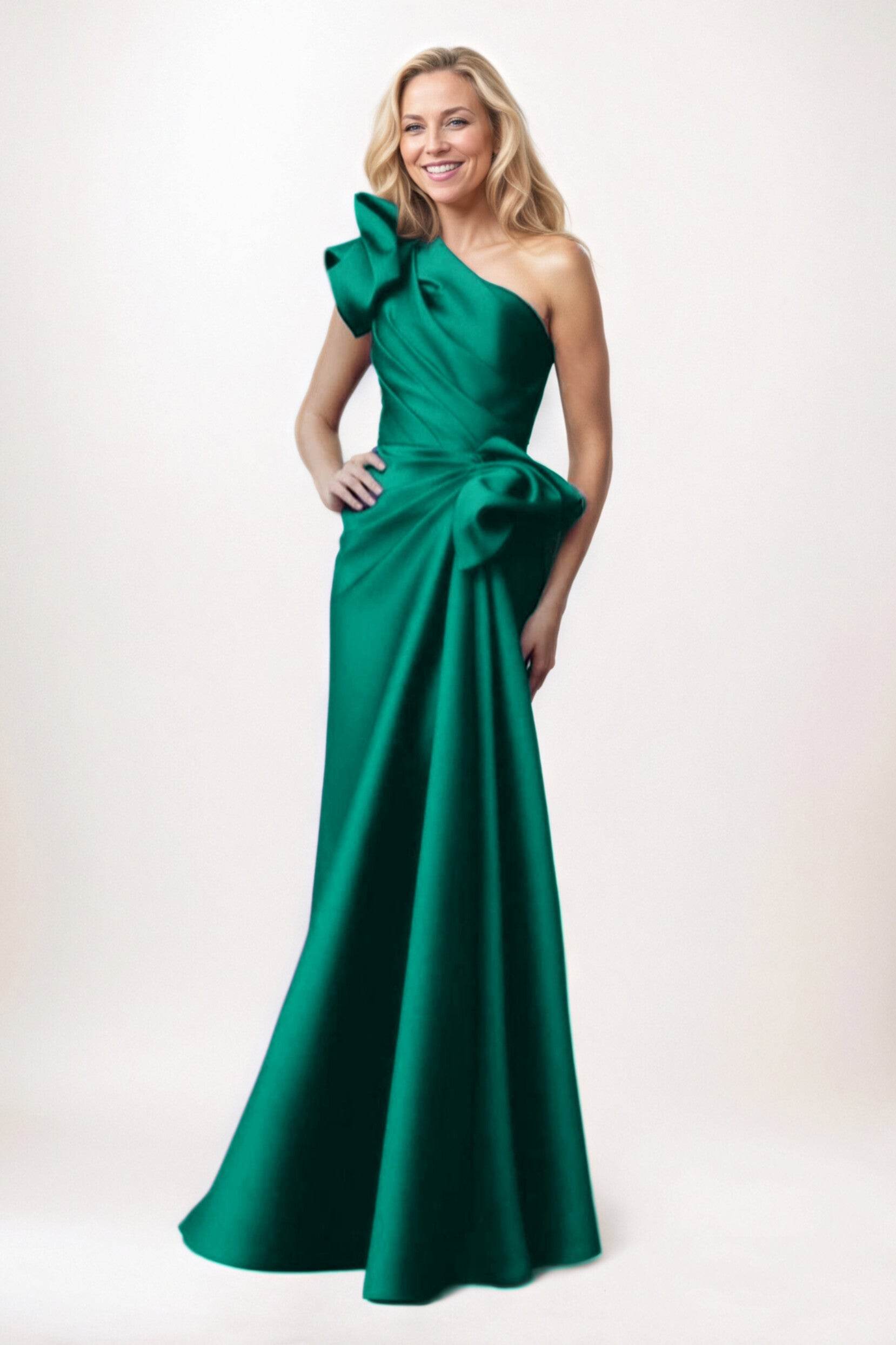 Elegant Sheath Column Maxi Satin Mother of the Bride Dress