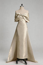 Elegant Trumpet Mermaid Maxi Mikado Mother of the Bride Dress