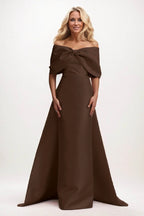 Elegant Trumpet Mermaid Maxi Mikado Mother of the Bride Dress