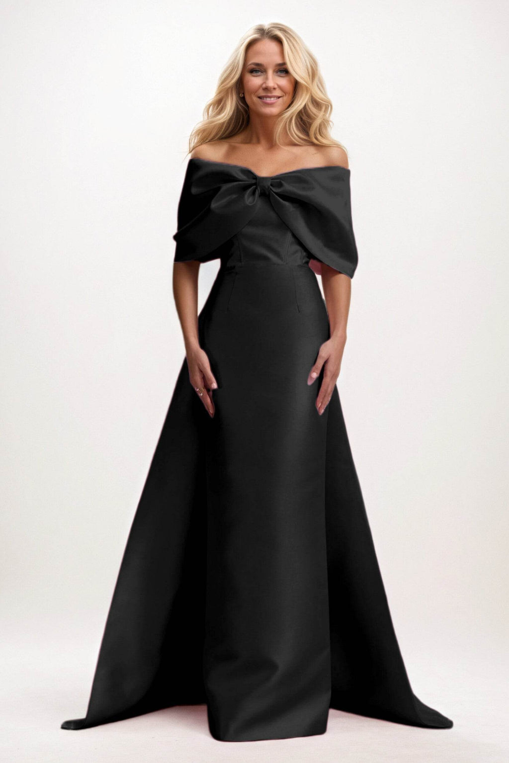 Elegant Trumpet Mermaid Maxi Mikado Mother of the Bride Dress