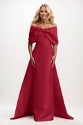 Elegant Trumpet Mermaid Maxi Mikado Mother of the Bride Dress