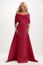 Elegant Trumpet Mermaid Maxi Mikado Mother of the Bride Dress