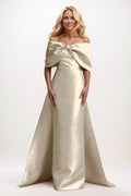 Elegant Trumpet Mermaid Maxi Mikado Mother of the Bride Dress