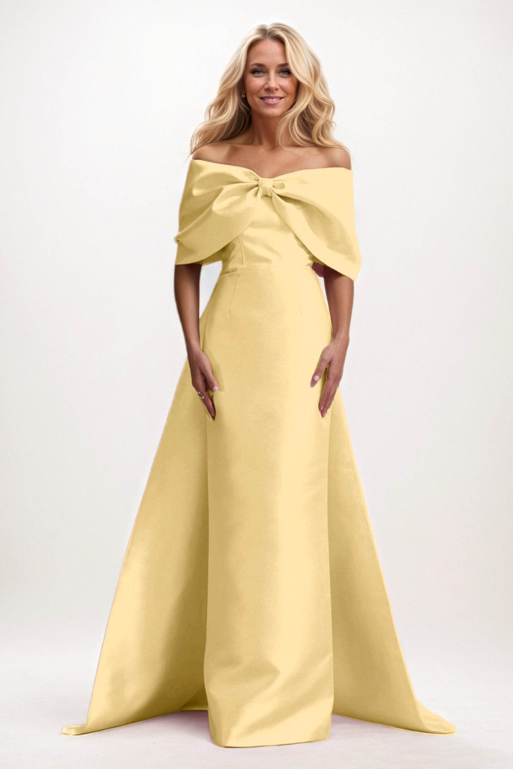Elegant Trumpet Mermaid Maxi Mikado Mother of the Bride Dress