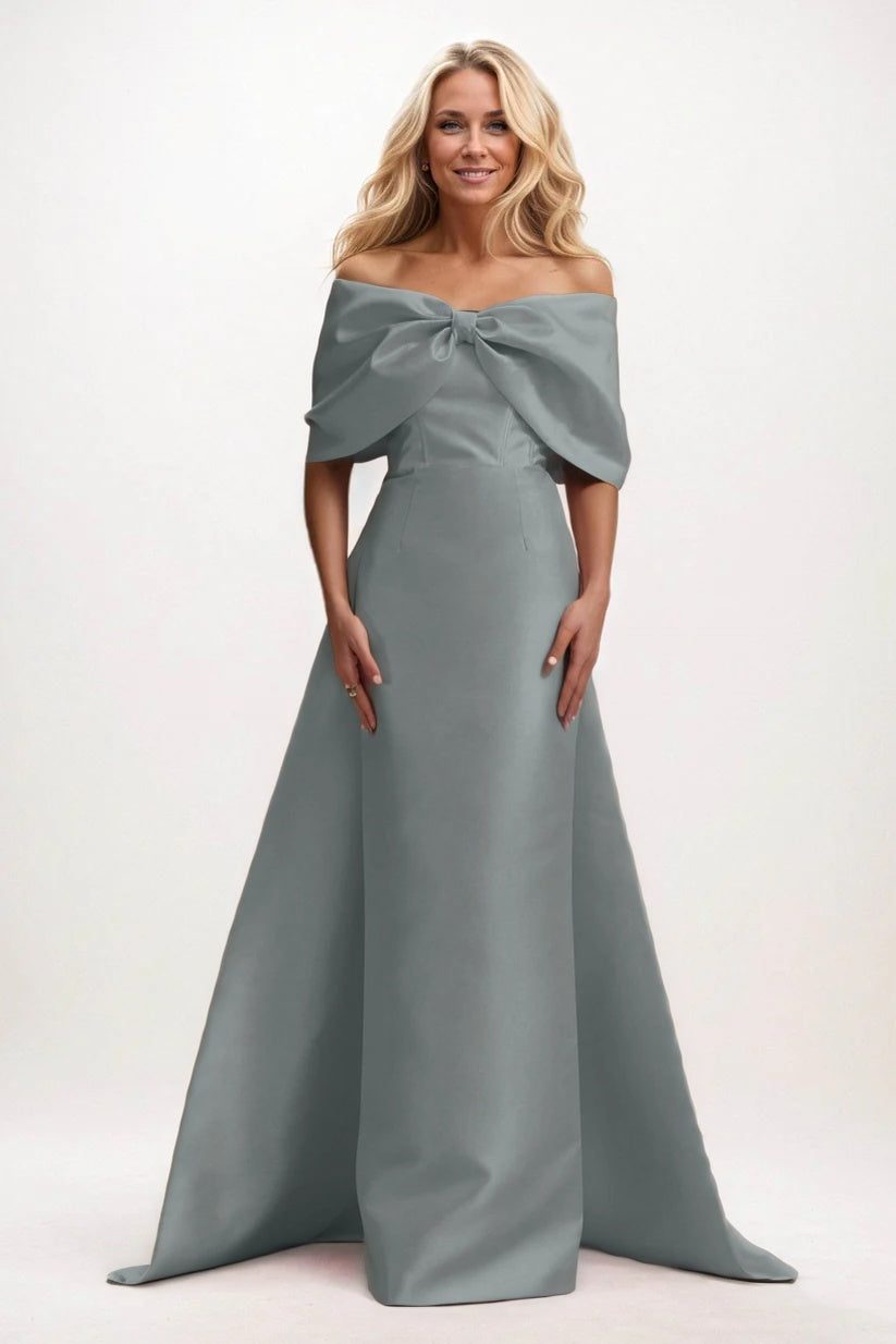Elegant Trumpet Mermaid Maxi Mikado Mother of the Bride Dress