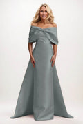 Elegant Trumpet Mermaid Maxi Mikado Mother of the Bride Dress