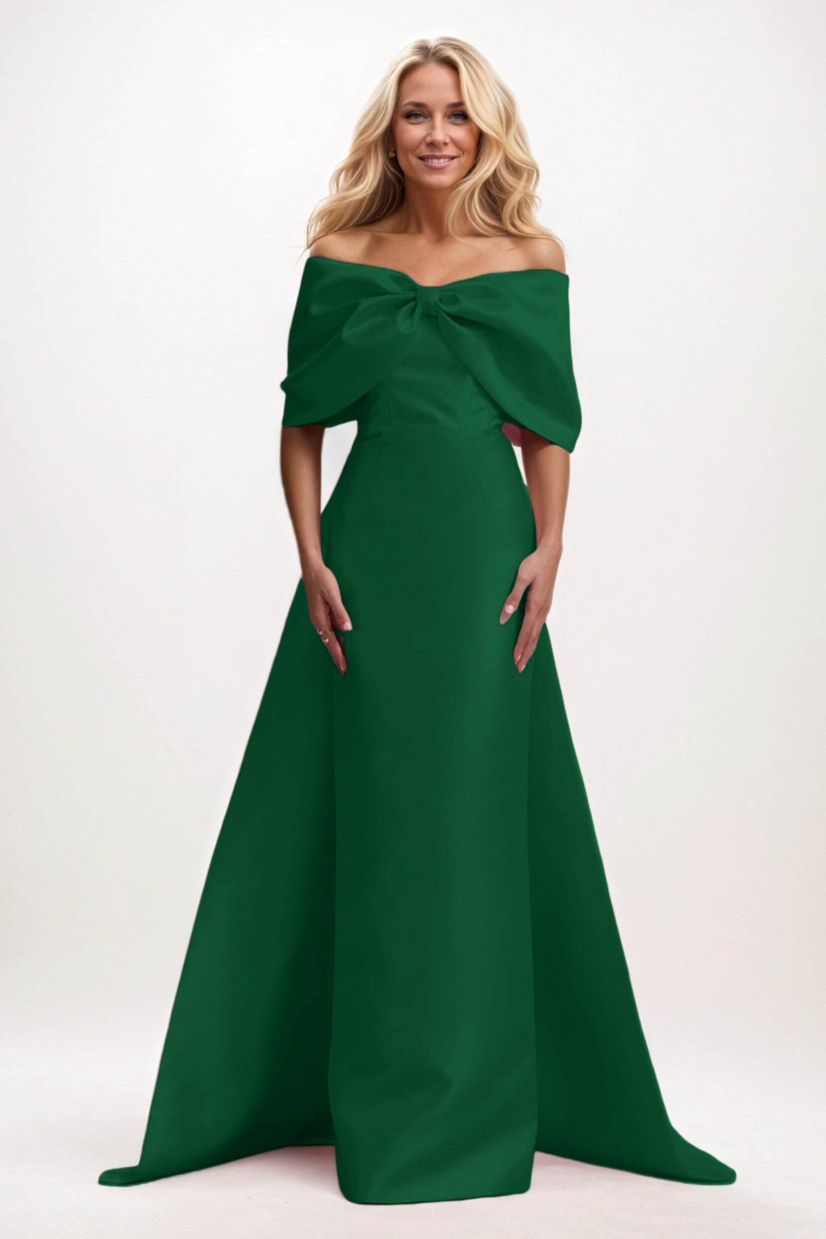 Elegant Trumpet Mermaid Maxi Mikado Mother of the Bride Dress
