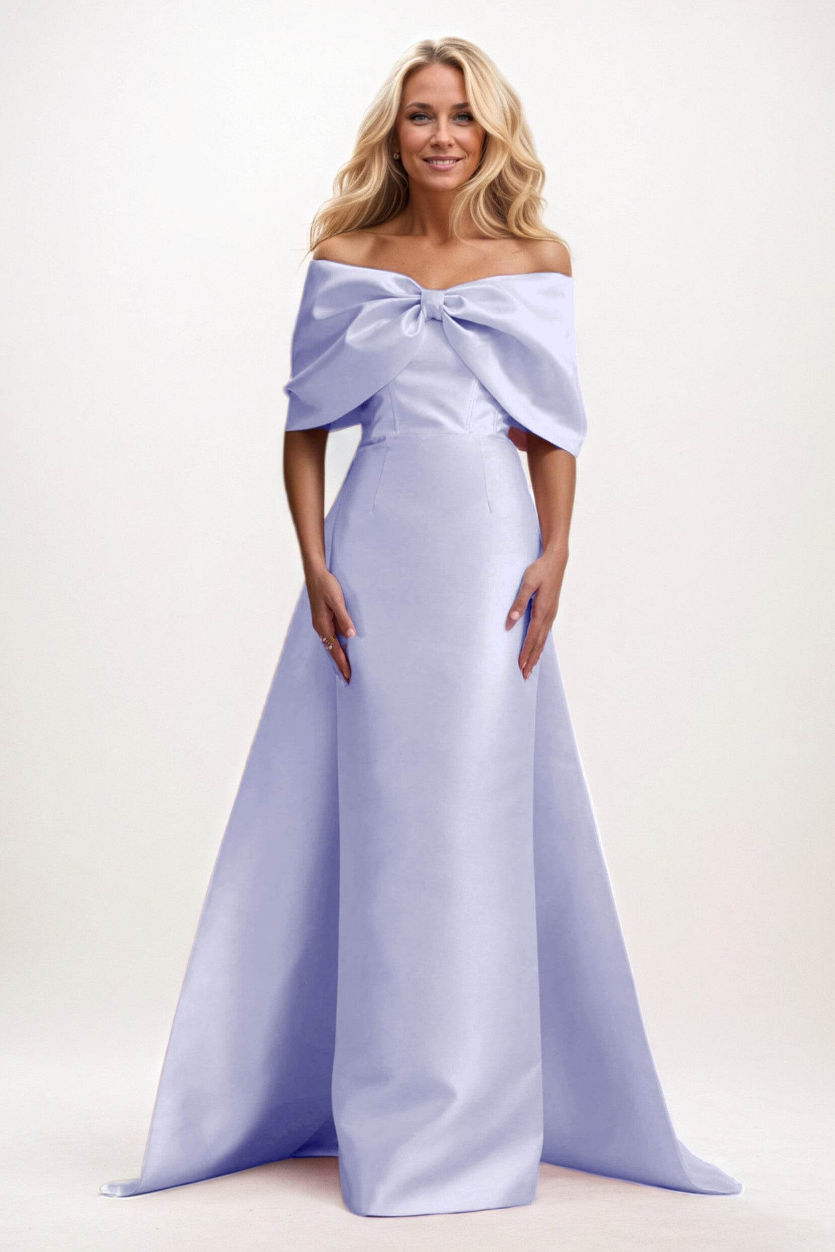 Elegant Trumpet Mermaid Maxi Mikado Mother of the Bride Dress