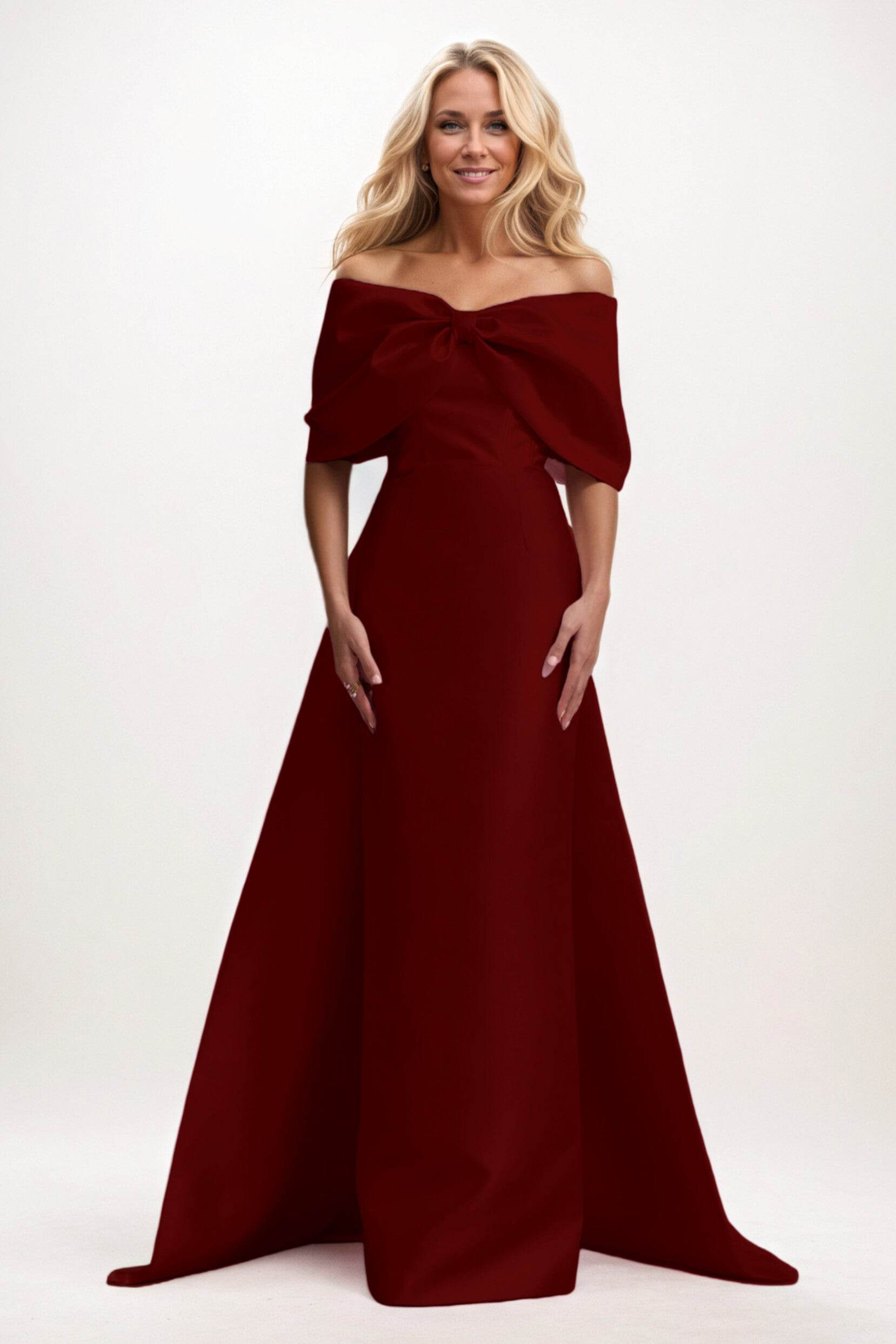 Elegant Trumpet Mermaid Maxi Mikado Mother of the Bride Dress