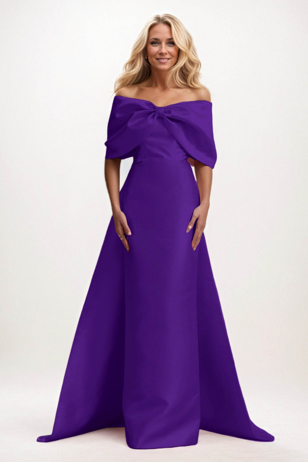 Elegant Trumpet Mermaid Maxi Mikado Mother of the Bride Dress