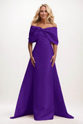 Elegant Trumpet Mermaid Maxi Mikado Mother of the Bride Dress