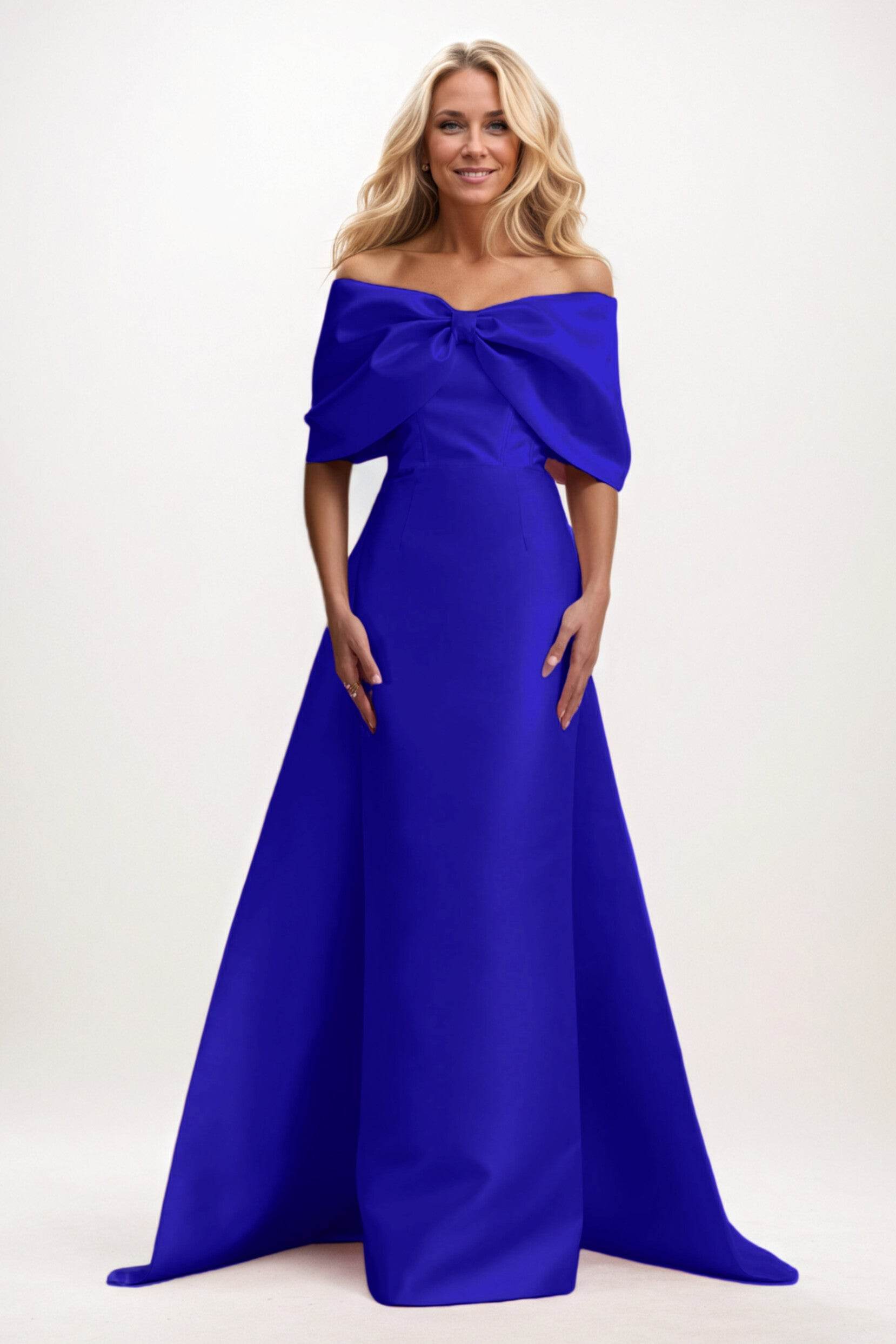 Elegant Trumpet Mermaid Maxi Mikado Mother of the Bride Dress