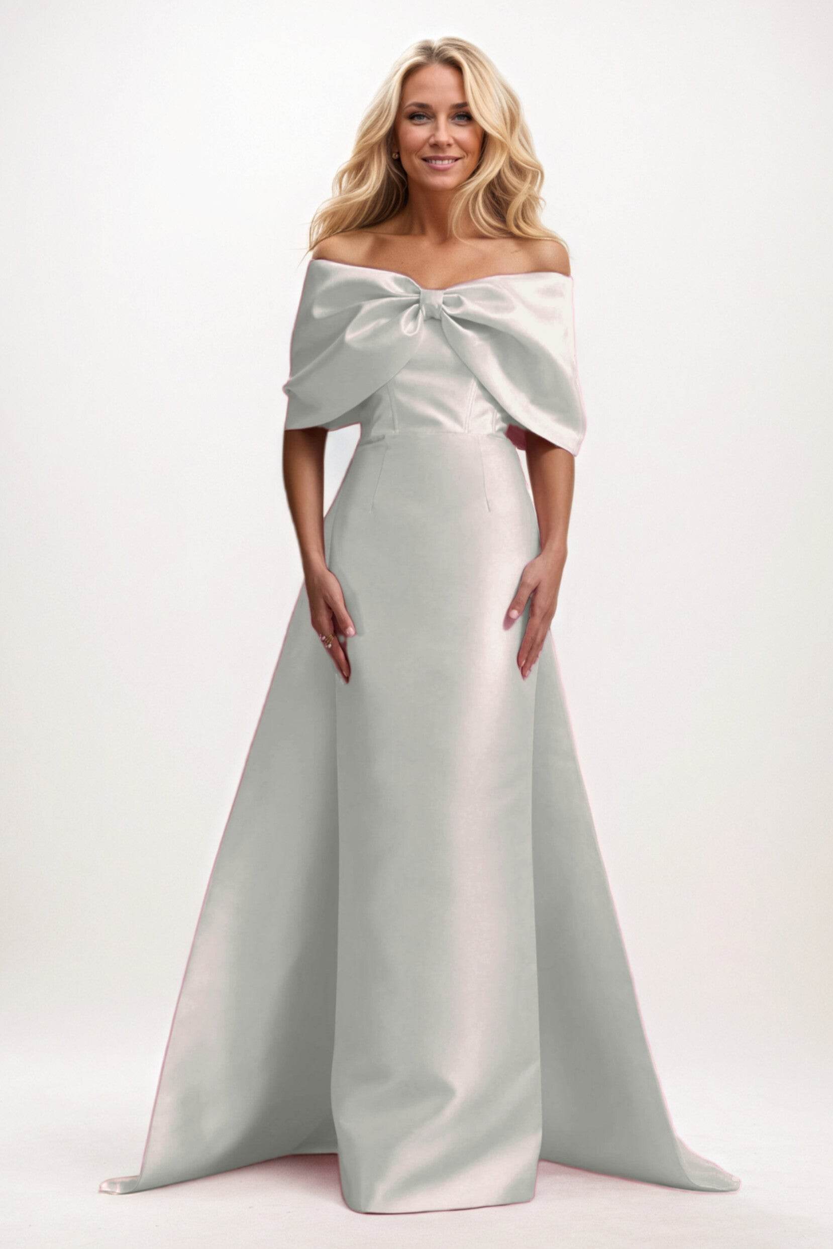 Elegant Trumpet Mermaid Maxi Mikado Mother of the Bride Dress