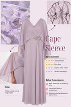 Elegant Sheath Column Maxi Chiffon Mother of the Bride Dress