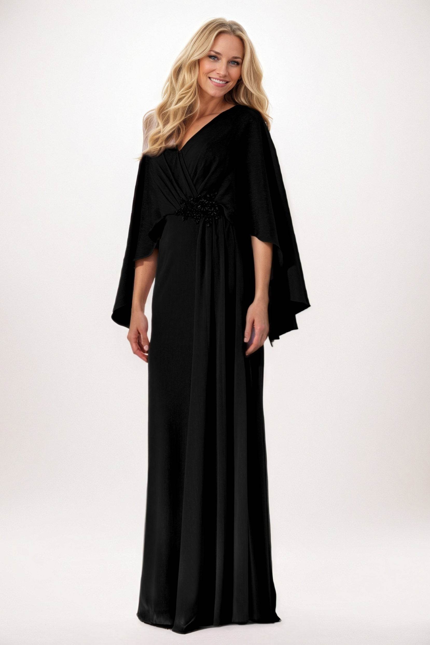 Elegant Sheath Column Maxi Chiffon Mother of the Bride Dress