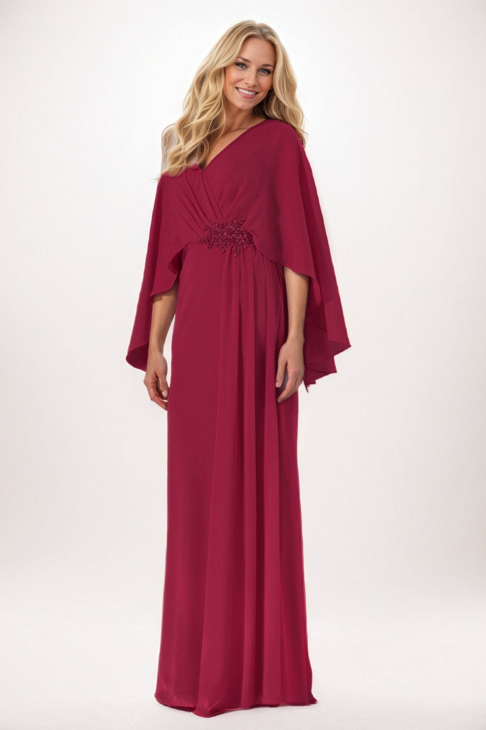 Elegant Sheath Column Maxi Chiffon Mother of the Bride Dress