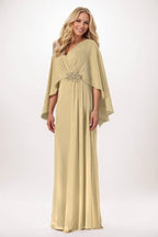 Elegant Sheath Column Maxi Chiffon Mother of the Bride Dress