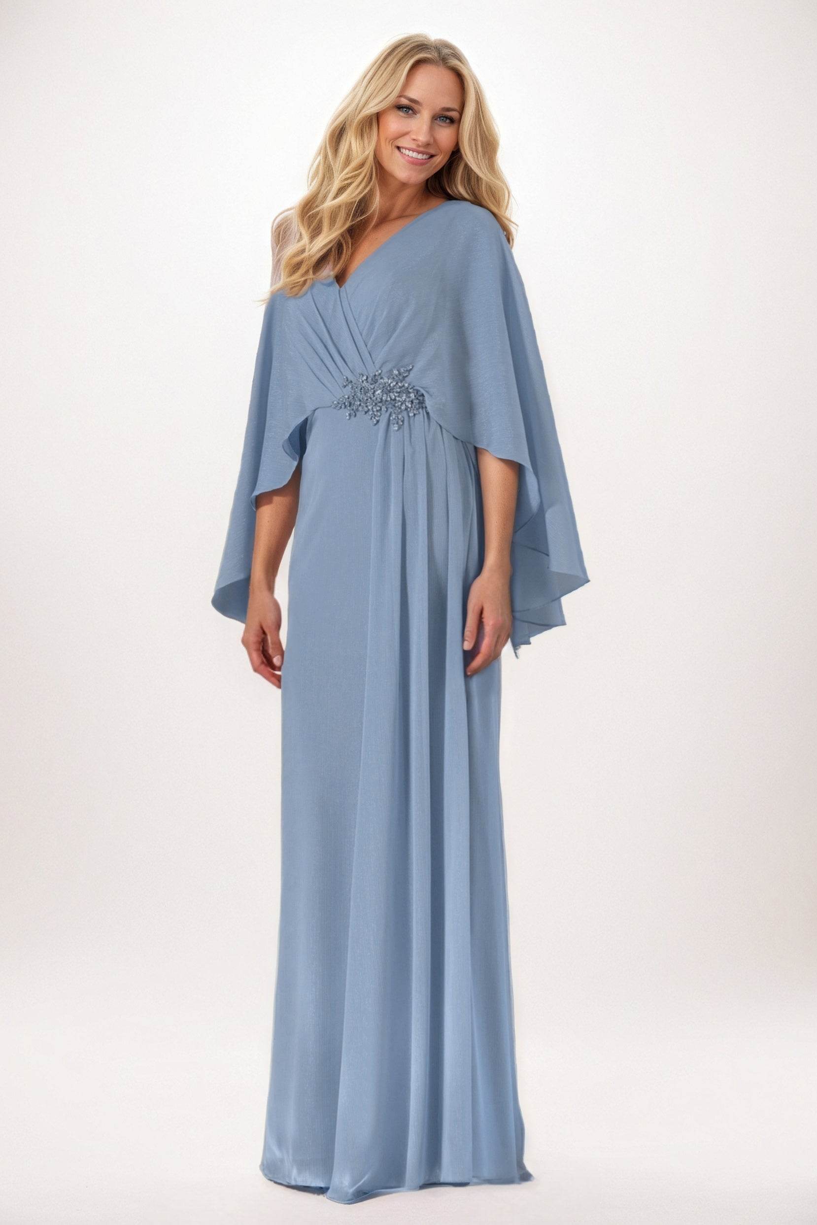 Elegant Sheath Column Maxi Chiffon Mother of the Bride Dress