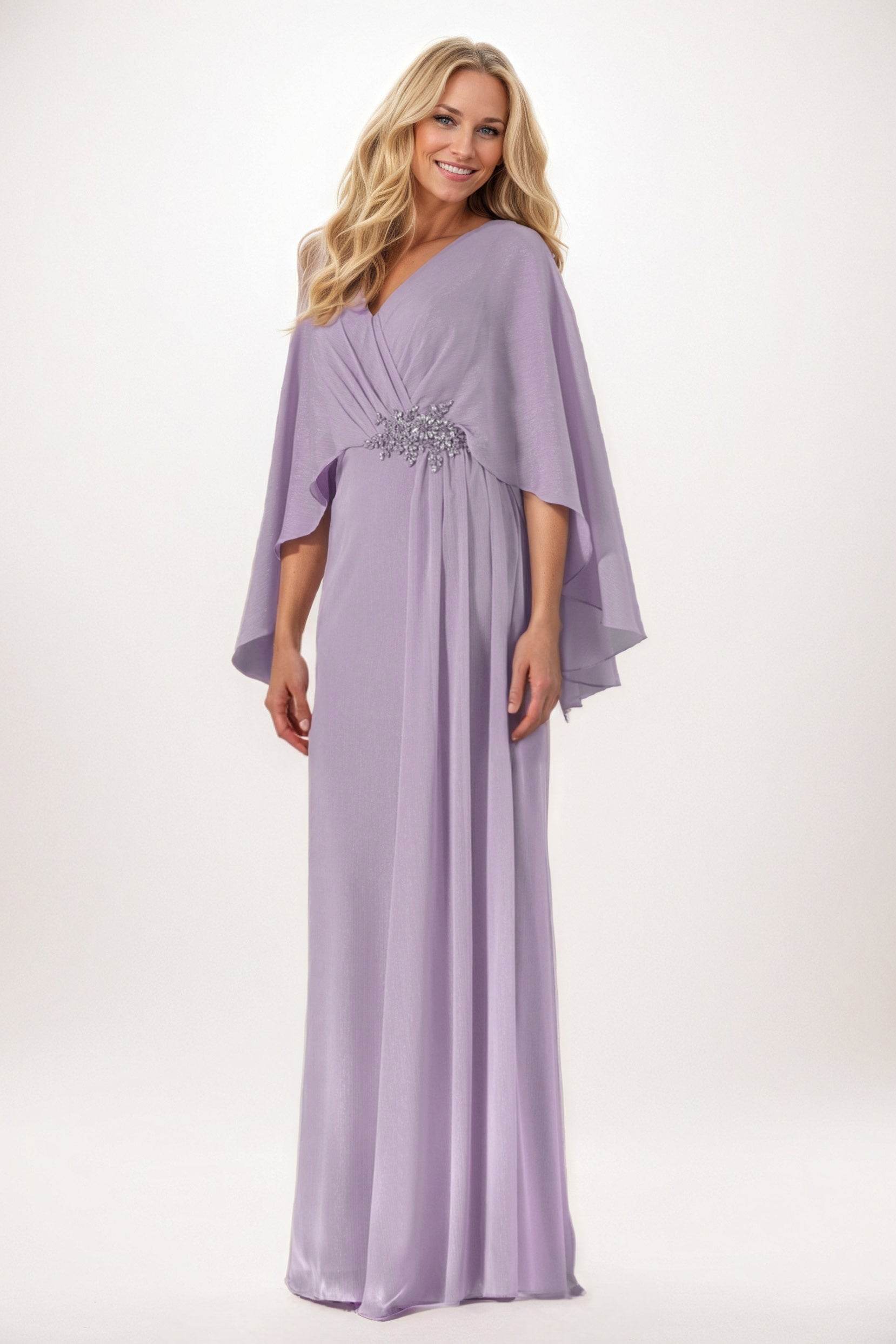 Elegant Sheath Column Maxi Chiffon Mother of the Bride Dress