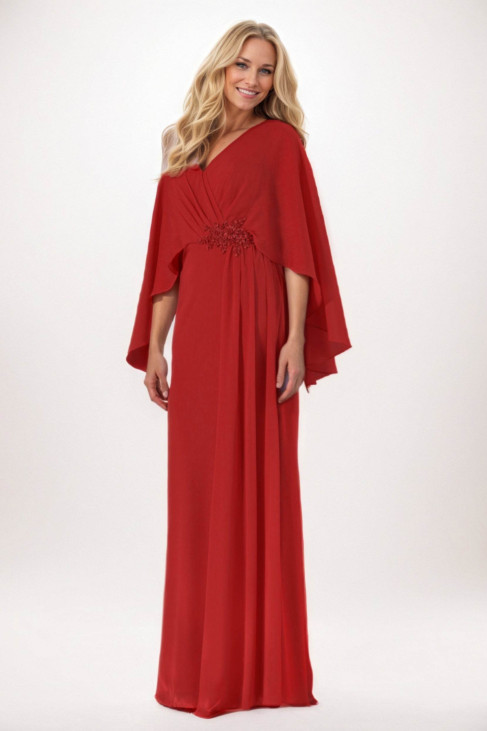 Elegant Sheath Column Maxi Chiffon Mother of the Bride Dress