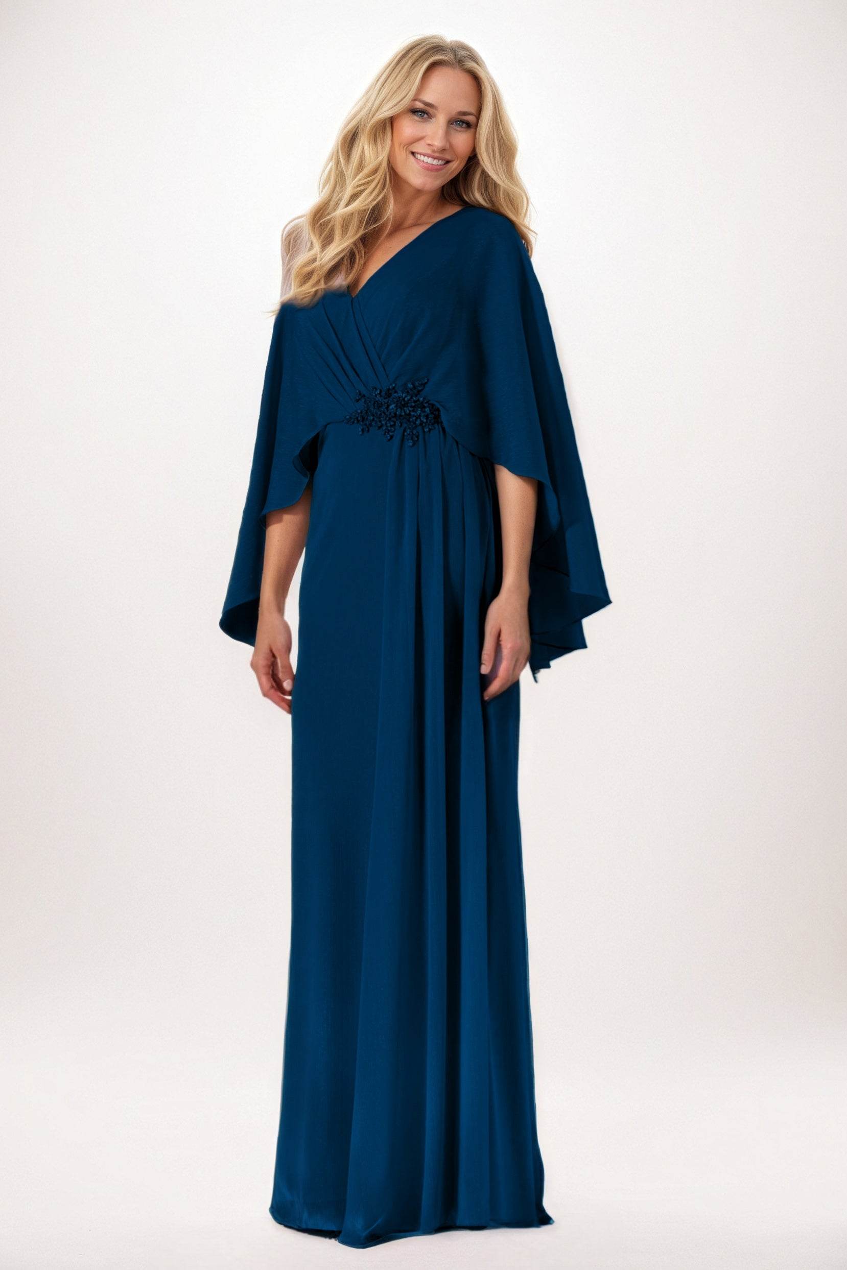 Elegant Sheath Column Maxi Chiffon Mother of the Bride Dress