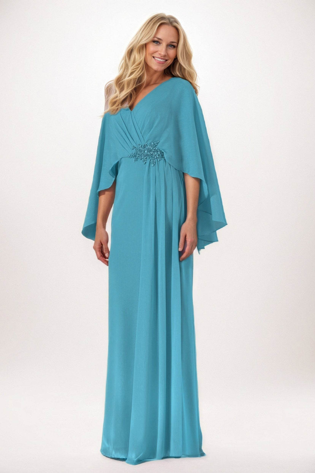 Elegant Sheath Column Maxi Chiffon Mother of the Bride Dress