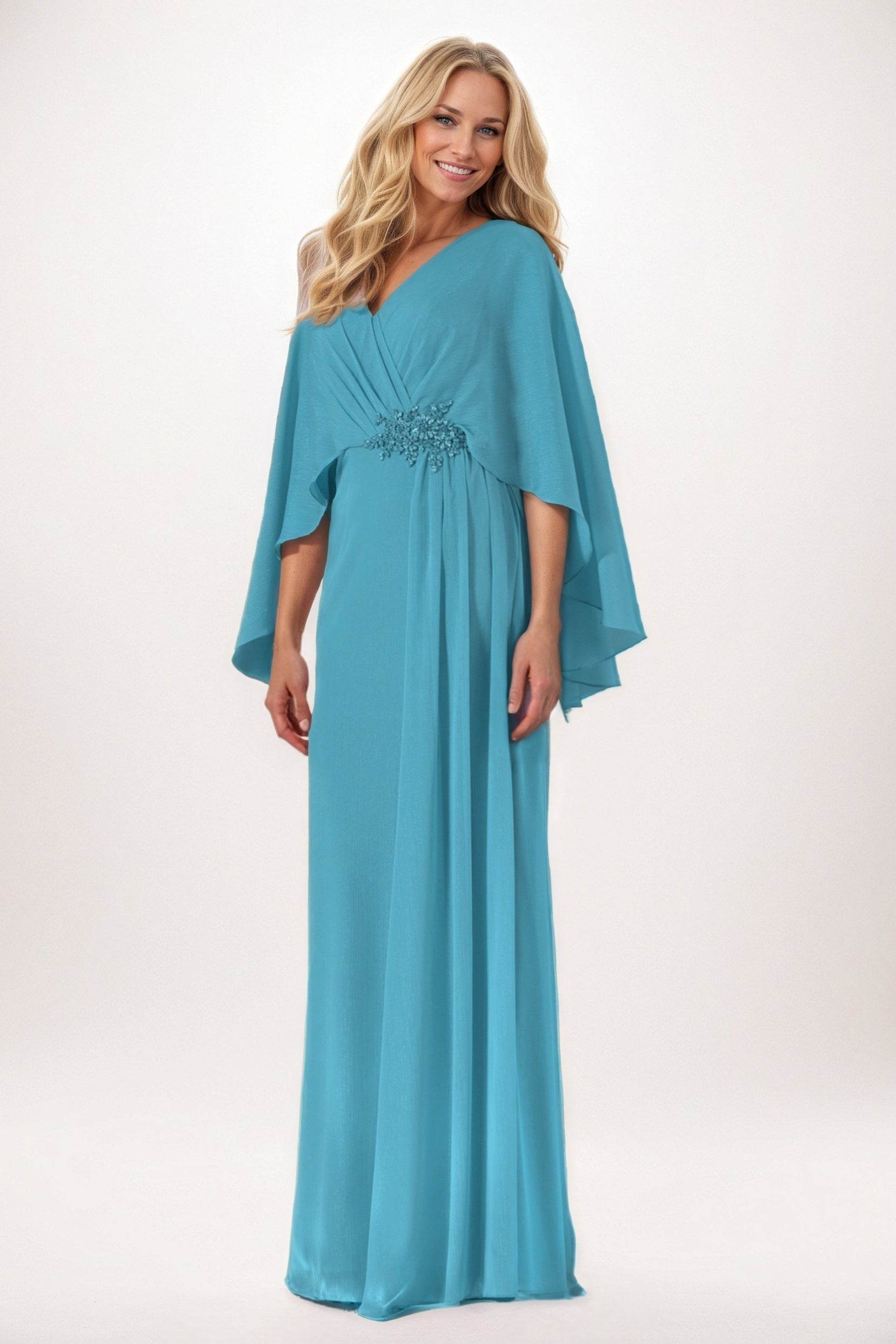 Elegant Sheath Column Maxi Chiffon Mother of the Bride Dress