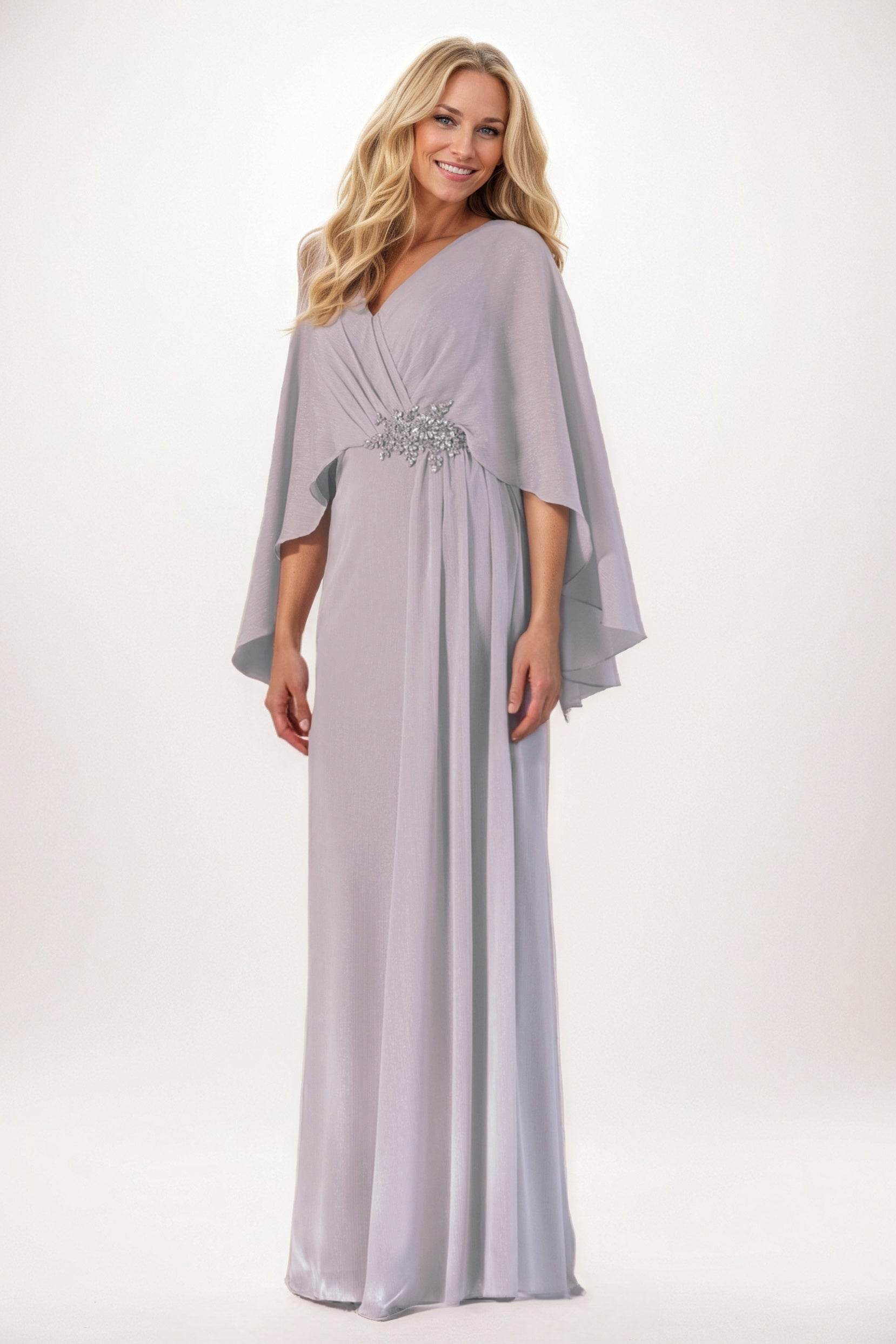 Elegant Sheath Column Maxi Chiffon Mother of the Bride Dress