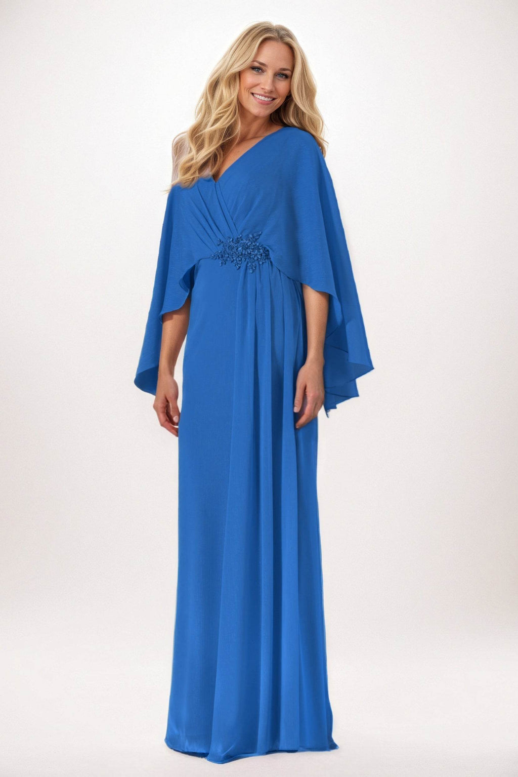 Elegant Sheath Column Maxi Chiffon Mother of the Bride Dress
