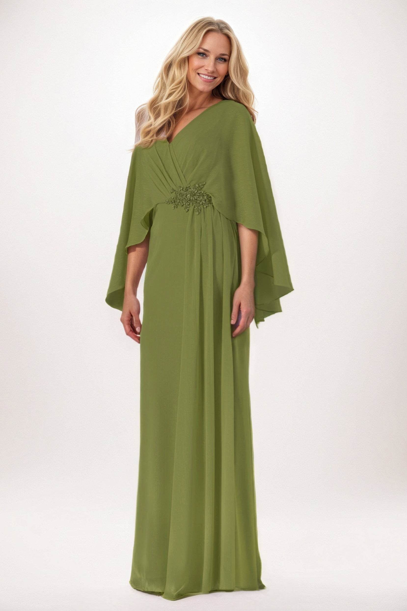 Elegant Sheath Column Maxi Chiffon Mother of the Bride Dress