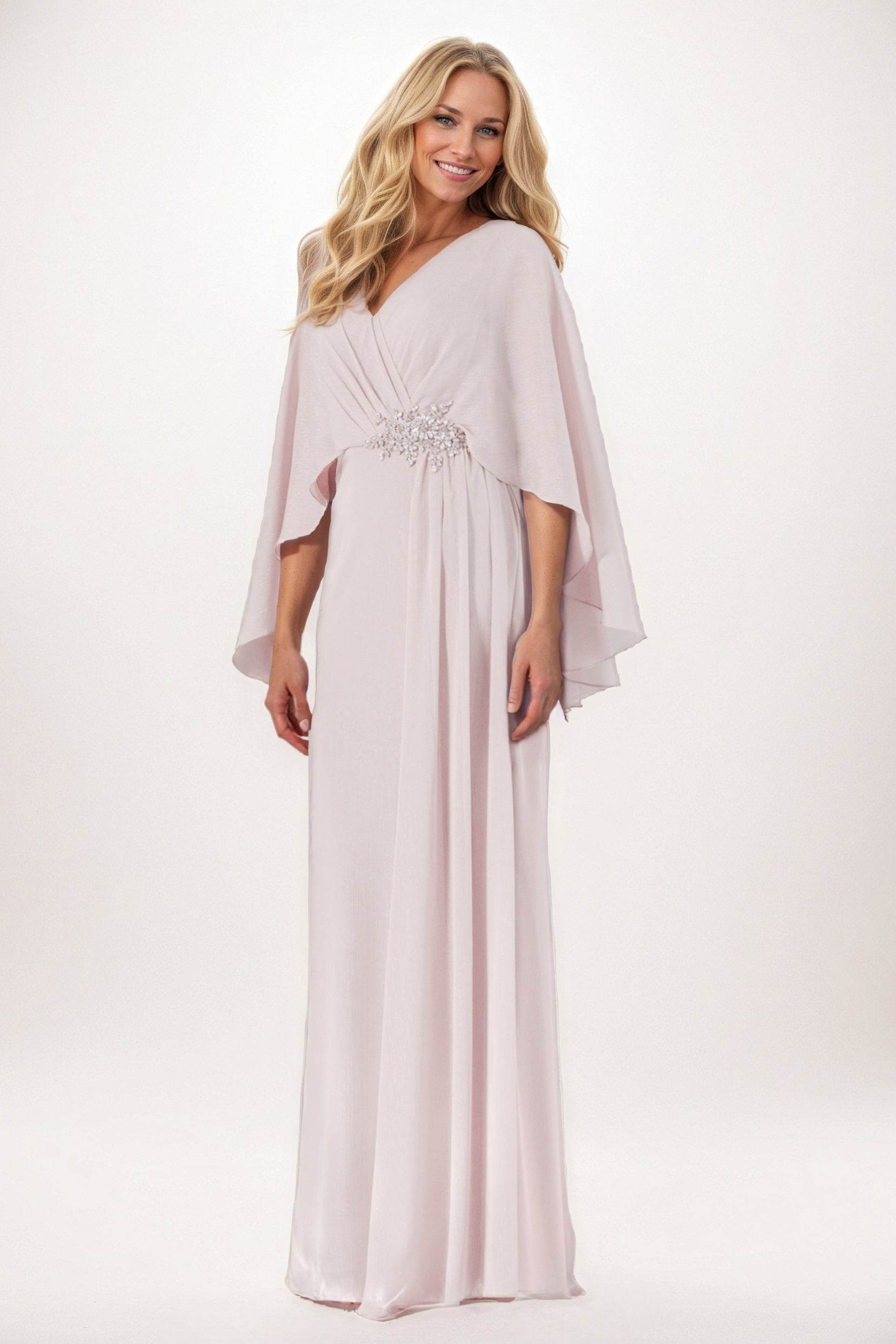 Elegant Sheath Column Maxi Chiffon Mother of the Bride Dress