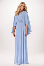 Elegant Sheath Column Maxi Chiffon Mother of the Bride Dress