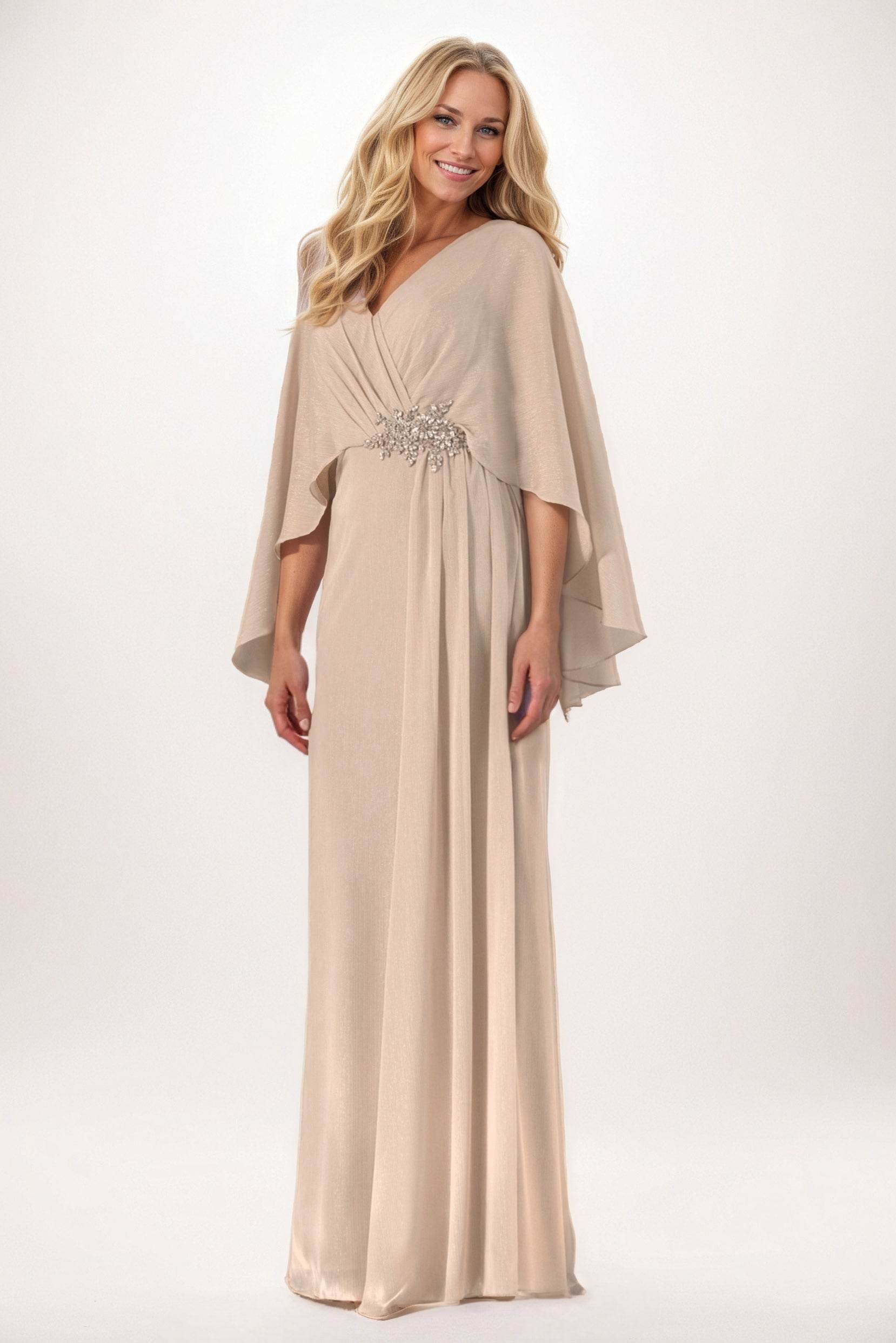 Elegant Sheath Column Maxi Chiffon Mother of the Bride Dress
