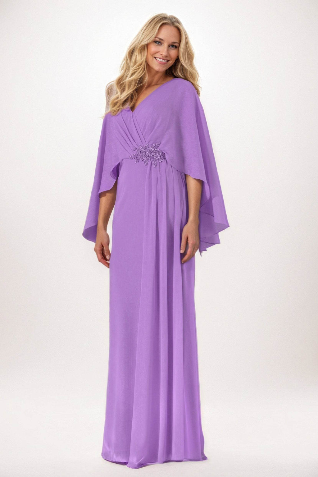 Elegant Sheath Column Maxi Chiffon Mother of the Bride Dress
