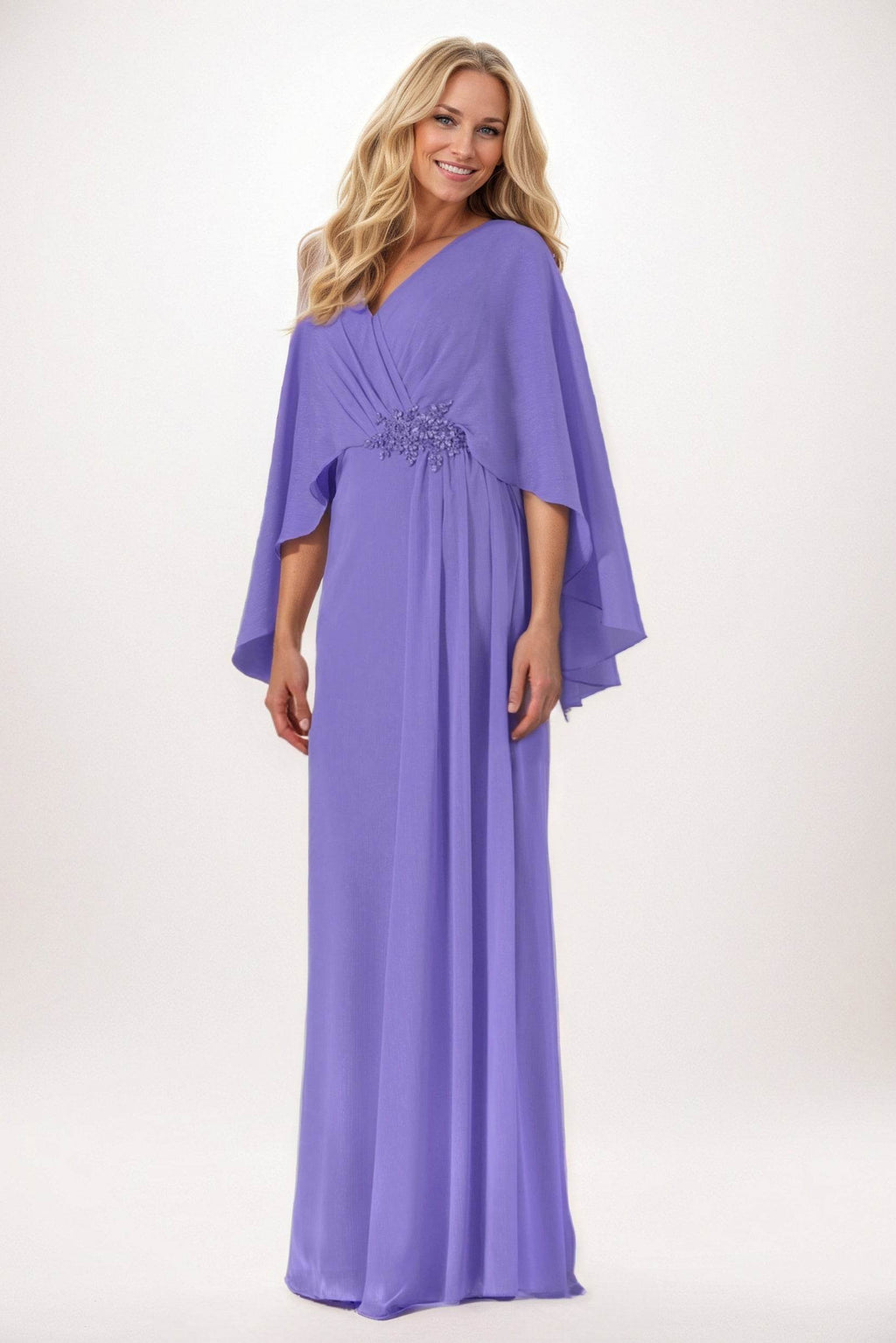 Elegant Sheath Column Maxi Chiffon Mother of the Bride Dress