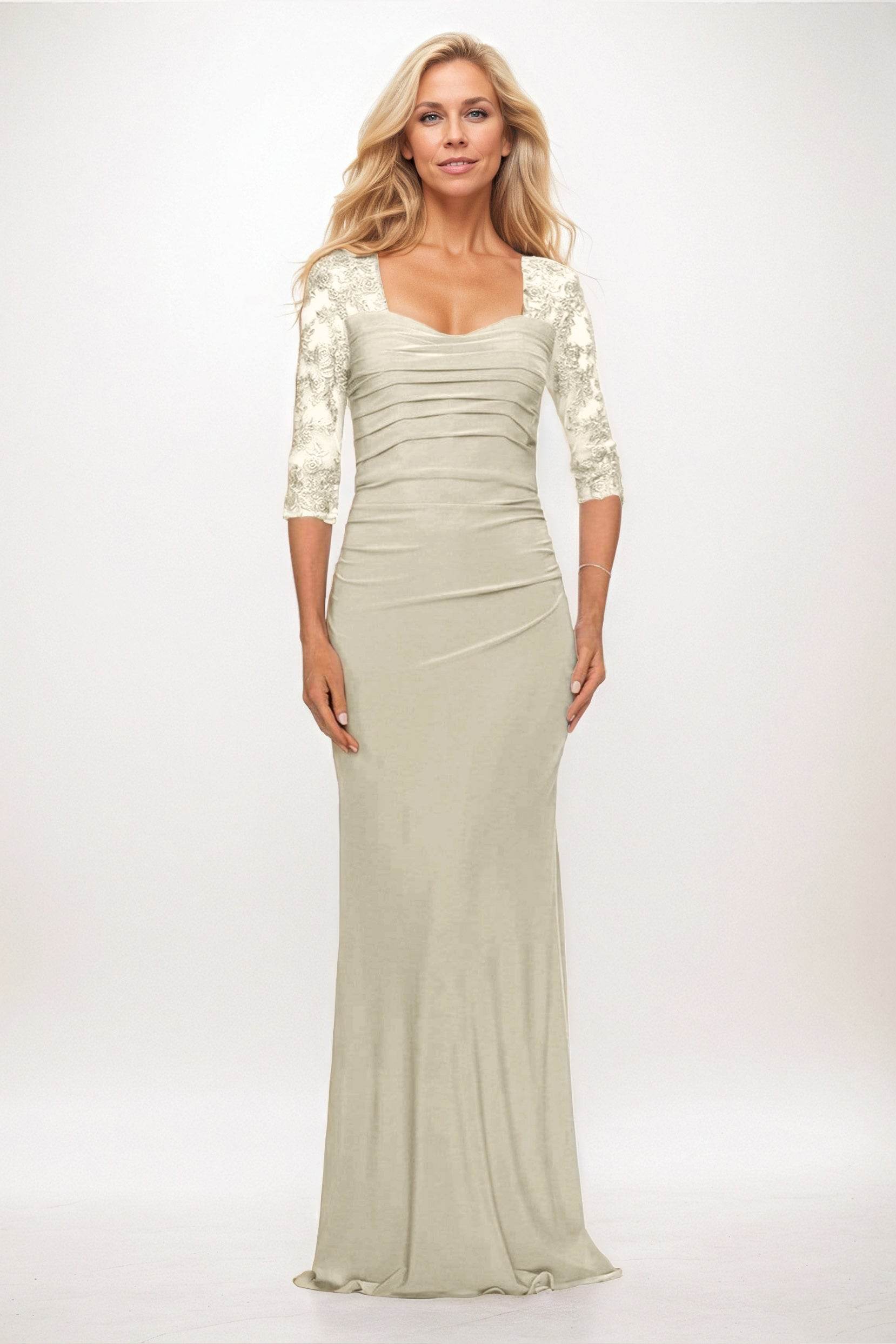 Elegant Trumpet Mermaid Maxi Elastic Cloth Mother of the Bride Dress