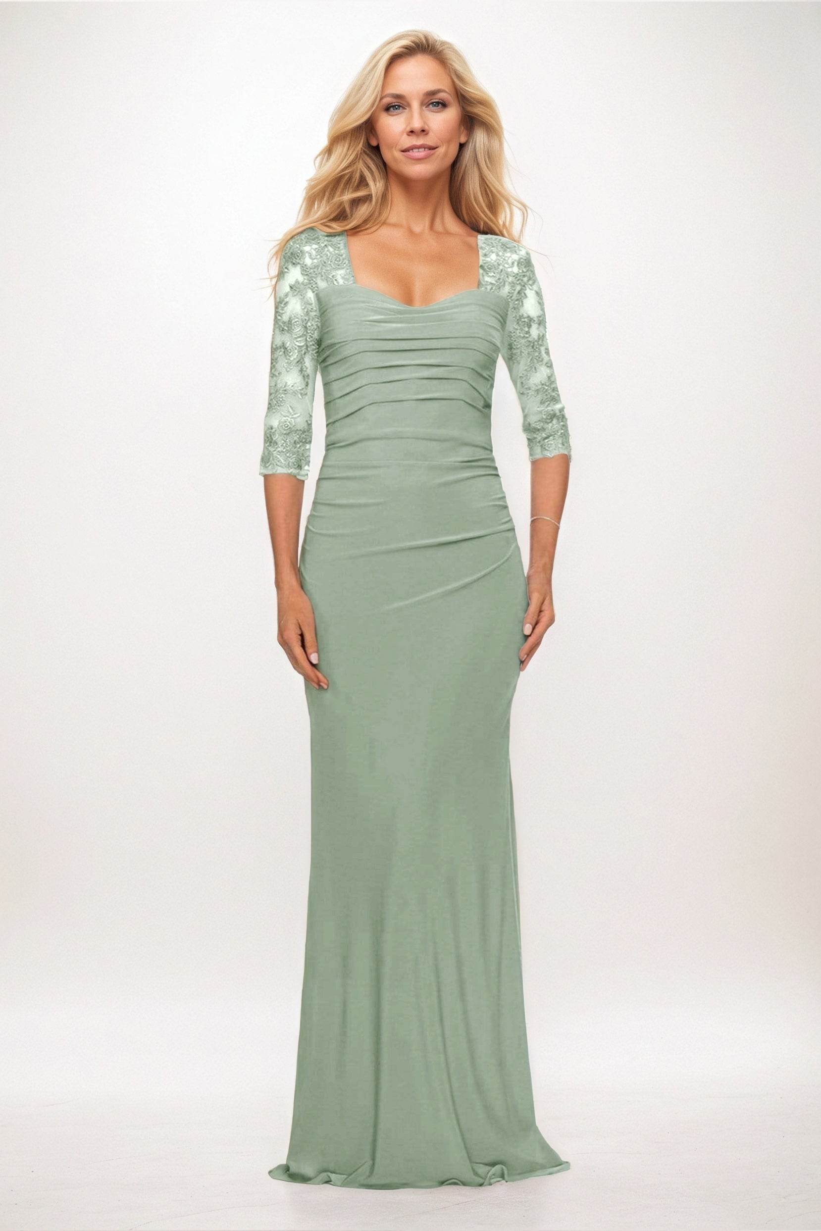 Elegant Trumpet Mermaid Maxi Elastic Cloth Mother of the Bride Dress